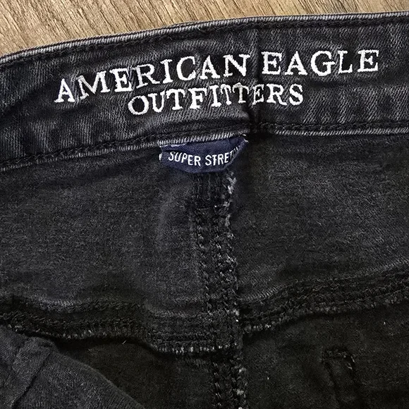 American Eagle Women's 16 Black Jeans Super Stretch Super High Rise Jeggings - Picture 6 of 12